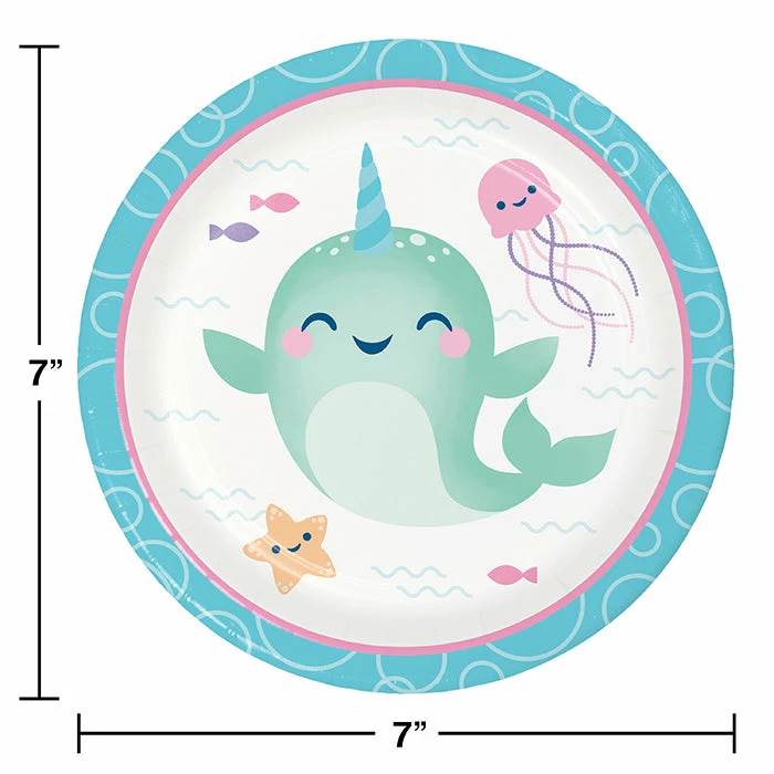 Creative Converting Kids Birthday Party Themes Narwhal Party Dessert Plate 8ct