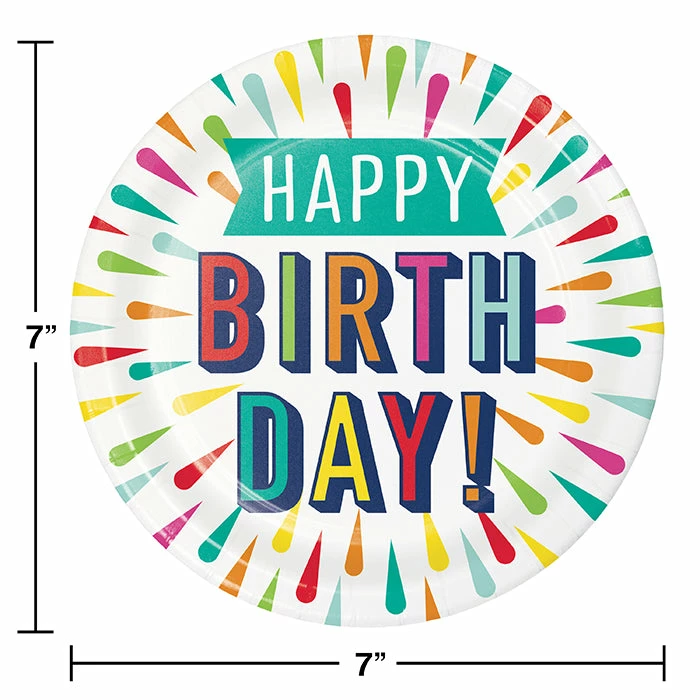 Creative Converting Birthday Burst Dessert Plate 8ct