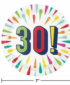 Creative Converting Birthday Burst Dessert Plate, 30 8ct