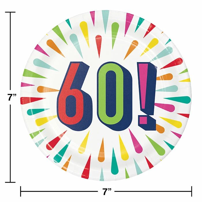 Creative Converting Kids Birthday Party Themes Birthday Burst Dessert Plate, 60 8ct