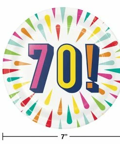 Creative Converting Kids Birthday Party Themes Birthday Burst Dessert Plate, 70 8ct