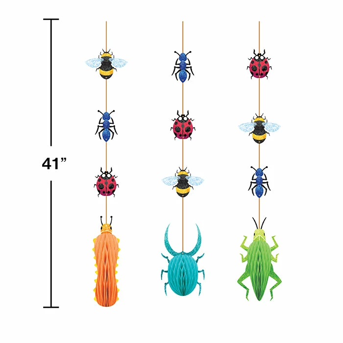 Creative Converting Birthday Bugs Hanging Cutouts W/ Honeycomb 3ct