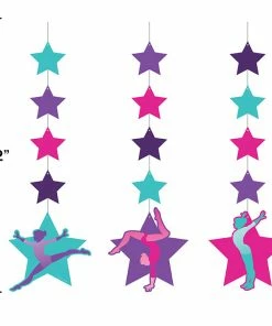 Creative Converting Gymnastics Party Hanging Cutouts 3ct Kids Birthday Party Themes