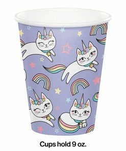 Creative Converting Sassy Caticorn Hot/Cold Cups 9Oz. 8ct Kids Birthday Party Themes