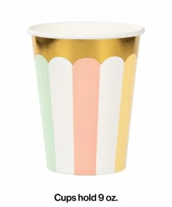 Creative Converting Pastel Celebrations Hot/Cold Cups 9Oz., Foil 8ct