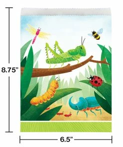 Creative Converting Birthday Bugs Paper Treat Bag, Large 8ct