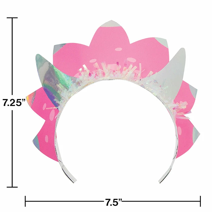 Creative Converting Girl Dino Party Tiaras, Iridescent 8ct