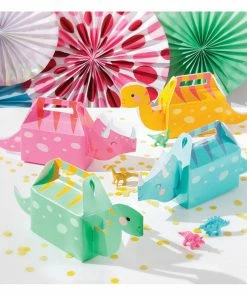 Creative Converting Girl Dino Party Treat Box 3D 4ct