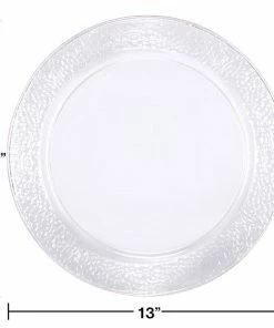 Creative Converting Themed Tableware Clear Pebble 13.5" Clear Pebble Trays 2ct