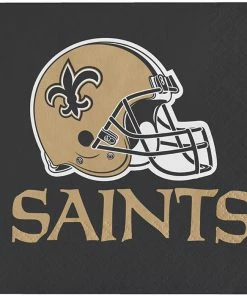 Creative Converting NFL And Football Party Supplies New Orleans Saints Napkins, 16 Ct