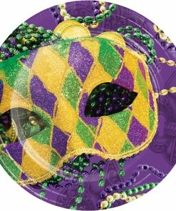 Creative Converting Mardi Gras Party Decorations Masks Of Mardi Gras Paper Plates, 8 Ct