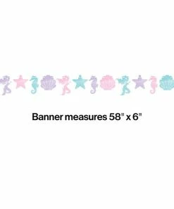 Creative Converting Mermaid Shine Shaped Banner W/Twine Kids Birthday Party Themes