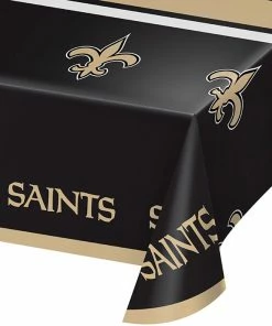 Creative Converting New Orleans Saints Plastic Table Cover, 54" X 102" NFL And Football Party Supplies