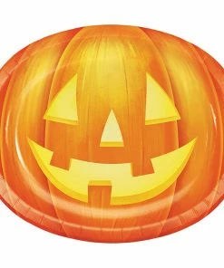 Creative Converting Halloween Pumpkin Oval Platters, 10" X 12", 8 Ct