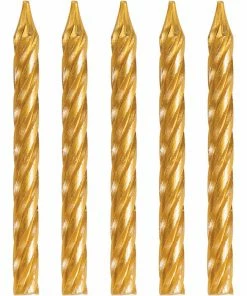 Creative Converting Gold Spiral Candles, 24 Ct Birthday Party Candles