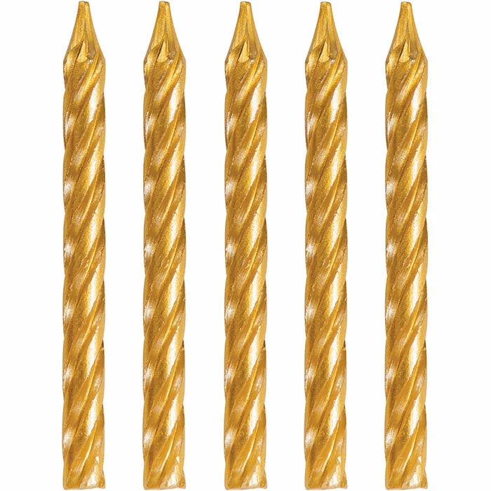 Creative Converting Gold Spiral Candles, 24 Ct Birthday Party Candles