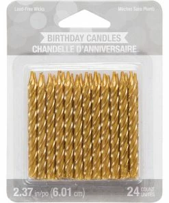 Creative Converting Gold Spiral Candles, 24 Ct Birthday Party Candles