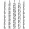 Creative Converting Silver Spiral Candles, 24 Ct