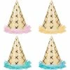 Creative Converting Kids Birthday Party Themes Ice Cream Party Hat, Child's, Foil Fringe 8ct