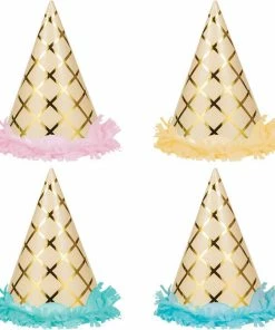 Creative Converting Kids Birthday Party Themes Ice Cream Party Hat, Child's, Foil Fringe 8ct