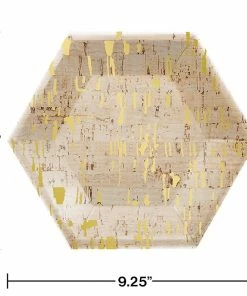 Creative Converting Dessert Plate, 8" Hexagon, Cork, 8 Ct Themed Tableware