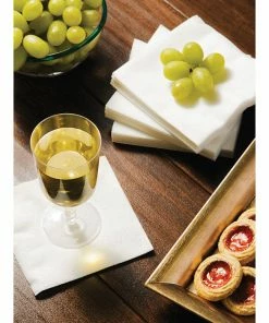 Creative Converting Solid Color Tableware Form & Function - White Beverage Napkin Airlaid, 24 Ct