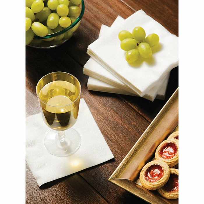 Creative Converting Solid Color Tableware Form & Function - White Beverage Napkin Airlaid, 24 Ct
