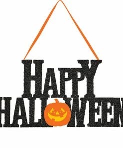 Creative Converting Halloween Party Supplies Happy Halloween Glitter Hanging Sign