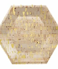Creative Converting Cork Banquet Plate, 10" Hexagon, Cork, 8 Ct