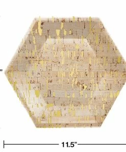 Creative Converting Cork Banquet Plate, 10" Hexagon, Cork, 8 Ct