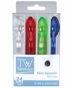 Creative Converting Themed Tableware Assorted Color Mini Appetizer Spoons, 24 Ct