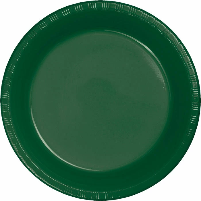 Creative Converting Hunter Green Plastic Dessert Plates, 20 Ct Solid Color Tableware