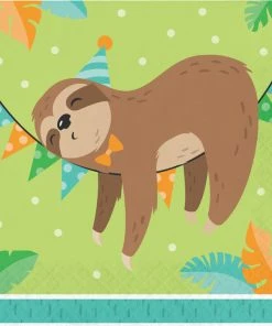 Creative Converting Kids Birthday Party Themes Sloth Party Napkins, Pack Of 16