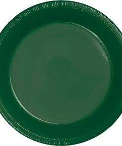 Creative Converting Solid Color Tableware Hunter Green Plastic Banquet Plates, 20 Ct