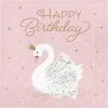 Creative Converting Kids Birthday Party Themes Stylish Swan Happy Birthday Napkins, Pack Of 16