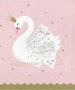 Creative Converting Stylish Swan Napkins, Pack Of 16 Kids Birthday Party Themes