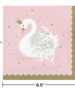 Creative Converting Stylish Swan Napkins, Pack Of 16 Kids Birthday Party Themes