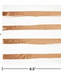 Creative Converting Rose Gold Foil Napkins, Pack Of 16 Bridal And Wedding