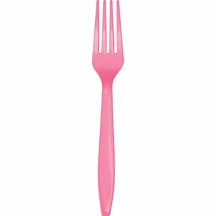 Creative Converting Candy Pink Plastic Forks, 24 Ct