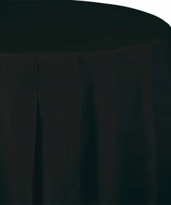 Creative Converting Solid Color Tableware Black Velvet Tablecover, Octy Round 82" Plastic