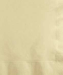 Creative Converting Solid Color Tableware Ivory Beverage Napkin 2Ply, 50 Ct