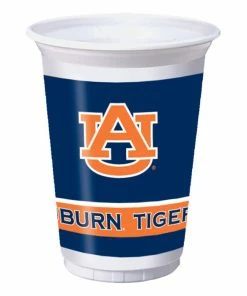 Creative Converting NCAA College Themed Party Decorations Auburn University 20 Oz Plastic Cups, 8 Ct