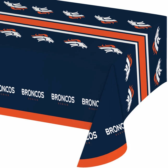 Creative Converting Denver Broncos Plastic Table Cover, 54" X 102"