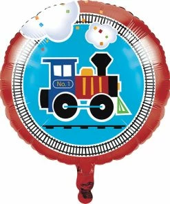 Creative Converting 1st Birthday Party Themes All Aboard Metallic Balloon 18"