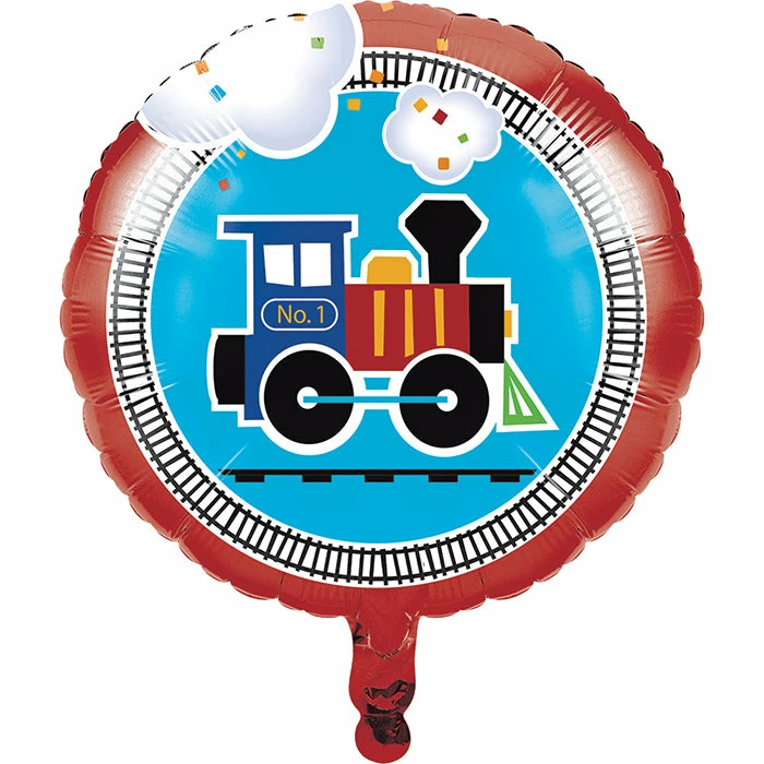 Creative Converting 1st Birthday Party Themes All Aboard Metallic Balloon 18"