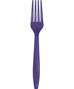 Creative Converting Solid Color Tableware Purple Plastic Forks, 24 Ct