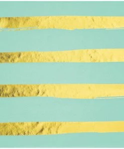 Creative Converting Solid Color Tableware Toc Fresh Mint Foil Luncheon Napkin 3Ply, Foil Stamp, 16 Ct