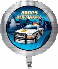 Creative Converting Kids Birthday Party Themes Police Party Metallic Balloon 18"