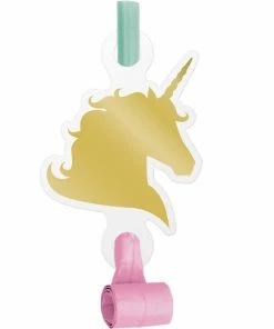 Creative Converting Unicorn Sparkle Blowouts W/Med, Foil, 8 Ct Kids Birthday Party Themes