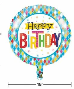 Creative Converting Bright Birthday Metallic Balloon 18" Kids Birthday Party Themes